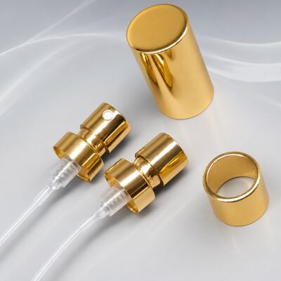 Beli Pompa Semprot Parfum Aluminium Mewah dengan Tutup Dekoratif Emas 21mm untuk Kemasan Wewangian Premium pembuatan online