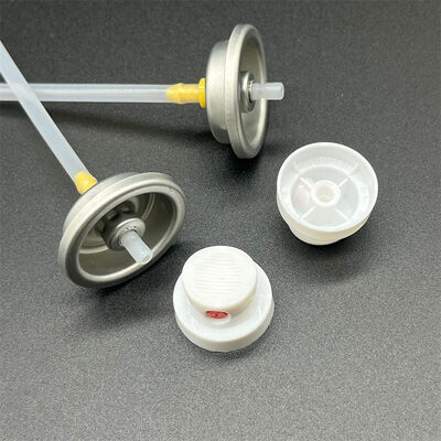 Katup aerosol dengan nozzle kabut ultra-halus dengan kinerja bebas residu dan operasi 360 ° untuk semprotan sampo kering