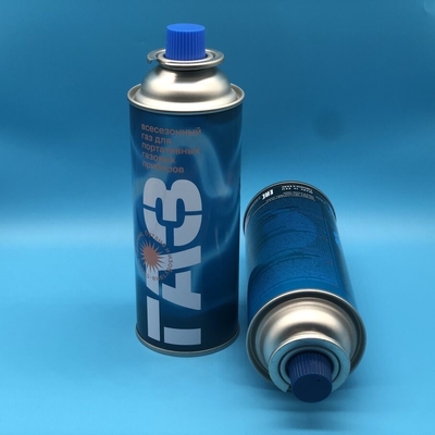 Diameter 65mm Butane Gas Can untuk Masak Luar Ruang Dapat Dipercaya & Portable Aerosol Tin Can