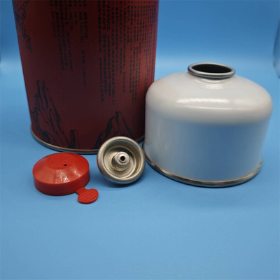 12 Bar Aerosol Butane Gas Container Untuk Serbaguna Tinplate Tin Can 86mm Atau 106mm