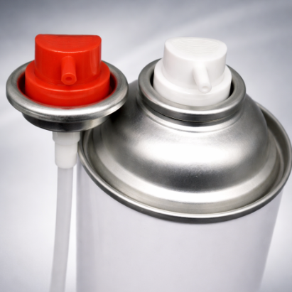 Front view of 360° aerosol spray valve